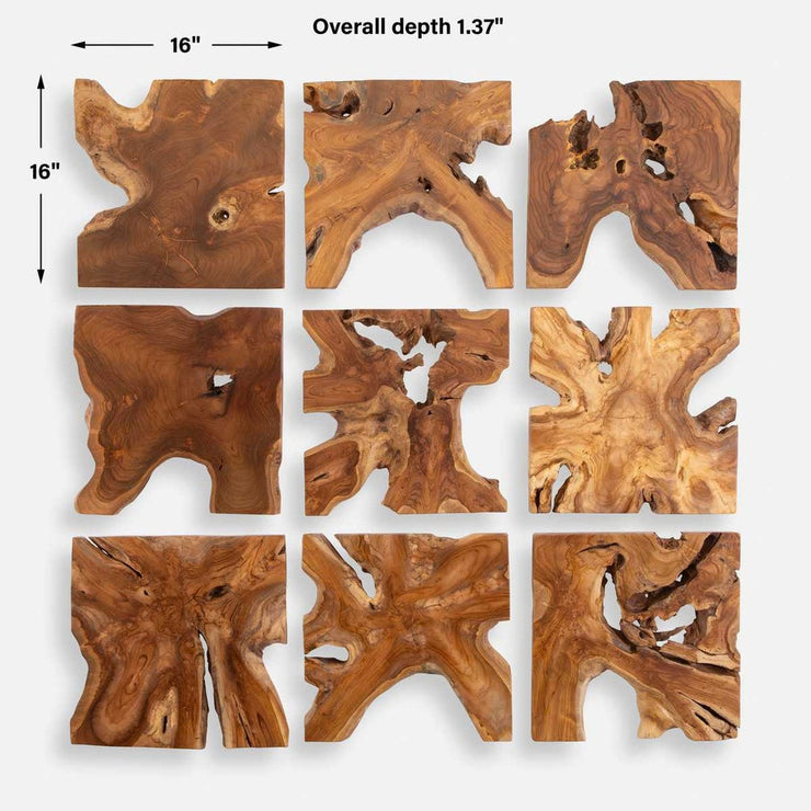 Uttermost Talia Wood Wall Decor ~ Set Of 9