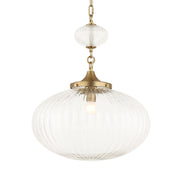 Uttermost Bellaire Clear Melon Glass 1 Light Pendant