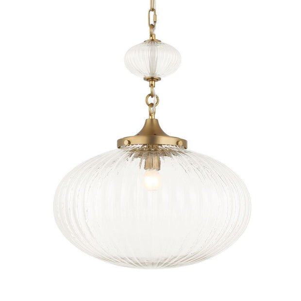 Uttermost Bellaire Clear Melon Glass 1 Light Pendant