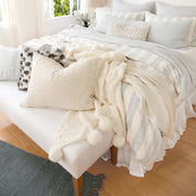 Pom Pom at Home Oulu Winter Winter White Chunky Throw Blanket ~ 50” x 60”