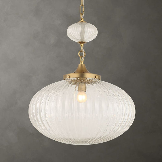 Uttermost Bellaire Clear Melon Glass 1 Light Pendant