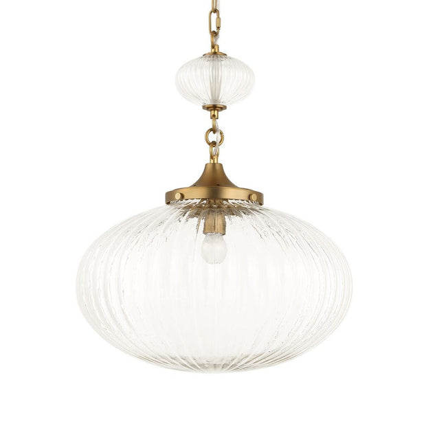 Uttermost Bellaire Clear Melon Glass 1 Light Pendant