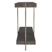 Uttermost Taja Gray Glazed Walnut Stain With Brushed Brass Base Contemporary Console Table