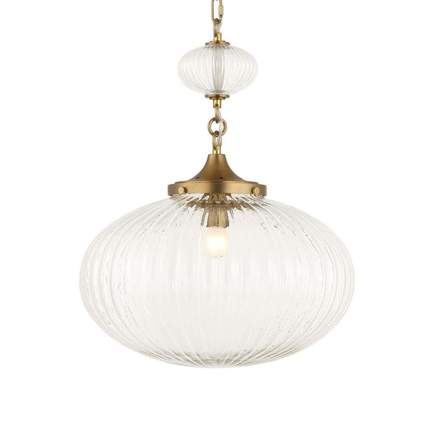 Uttermost Bellaire Clear Melon Glass 1 Light Pendant