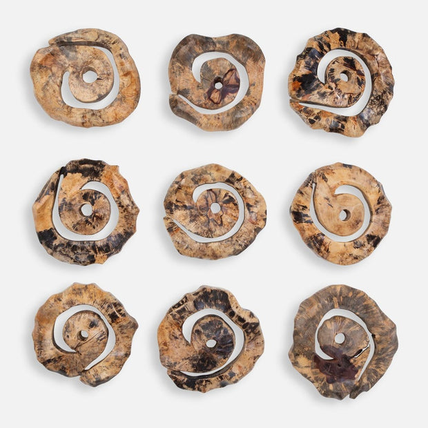 Uttermost Corkscrew  Wood Wall Decor ~ Set Of 9