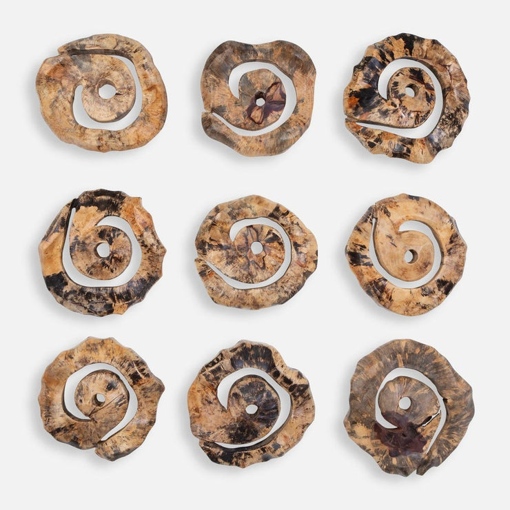 Uttermost Corkscrew  Wood Wall Decor ~ Set Of 9