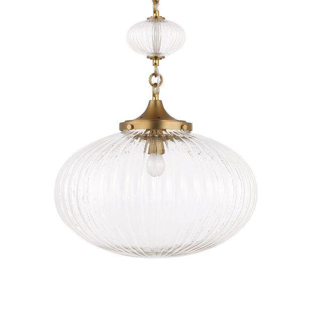 Uttermost Bellaire Clear Melon Glass 1 Light Pendant