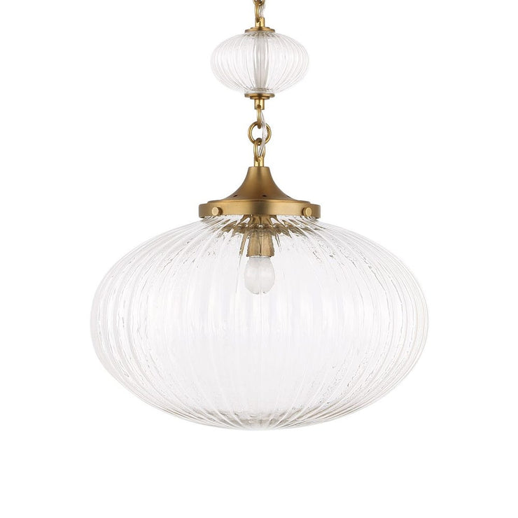 Uttermost Bellaire Clear Melon Glass 1 Light Pendant