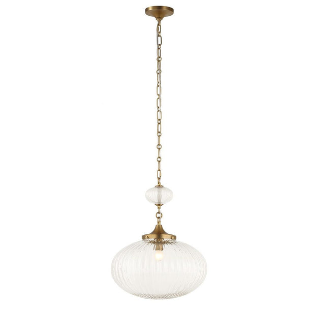 Uttermost Bellaire Clear Melon Glass 1 Light Pendant