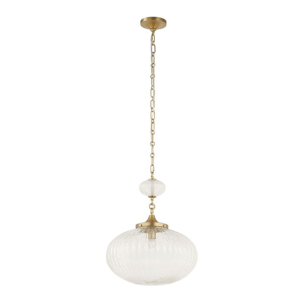 Uttermost Bellaire Clear Melon Glass 1 Light Pendant