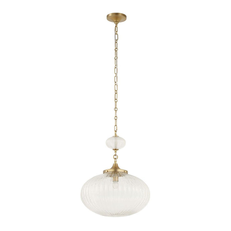 Uttermost Bellaire Clear Melon Glass 1 Light Pendant