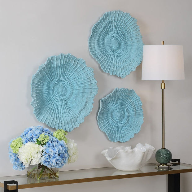 Uttermost Ocean Gems Set of 3 Wall Decor ~ Blue