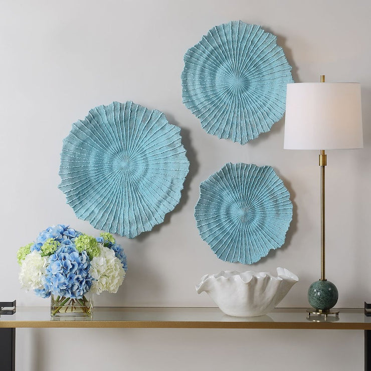 Uttermost Ocean Gems Set of 3 Wall Decor ~ Blue