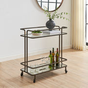 Uttermost Erivo Bronze with Antiqued Mirror Bar Cart