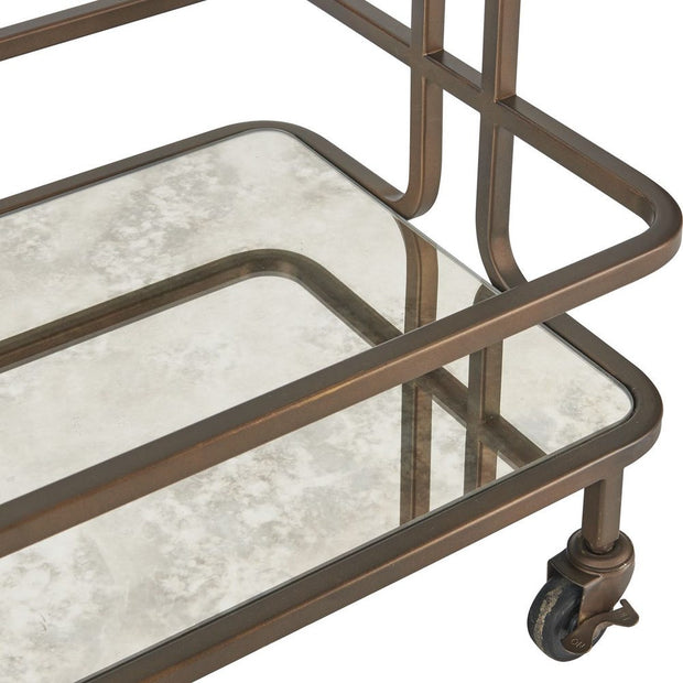 Uttermost Erivo Bronze with Antiqued Mirror Bar Cart