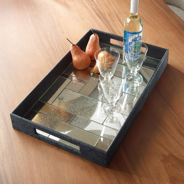Uttermost Modern Mosaic Antiqued Mirror Tray