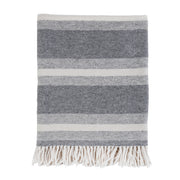 Pom Pom at Home Alpine Grey and Ivory Striped Throws
