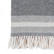 Pom Pom at Home Alpine Grey and Ivory Striped Throws