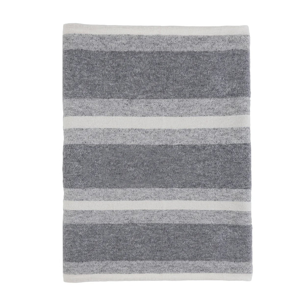Pom Pom at Home Alpine Grey and Ivory Striped Throws