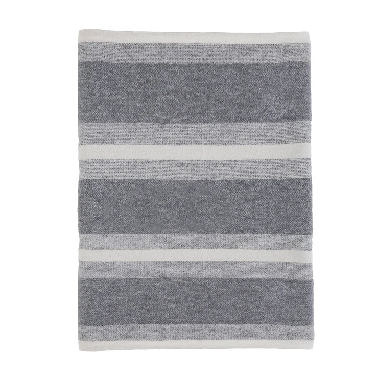 Pom Pom at Home Alpine Grey and Ivory Striped Throws