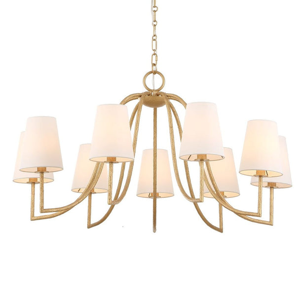 Uttermost Seville Textured Gold 9 Light Chandelier