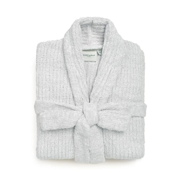 Kashwere Ojai Creme and Soapstone Ribbed Heathered Robe
