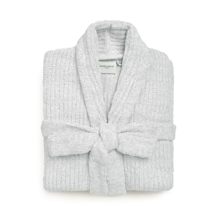 Kashwere Ojai Creme and Soapstone Ribbed Heathered Robe
