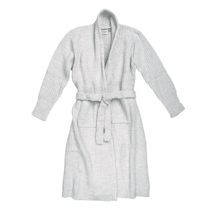 Kashwere Ojai Creme and Soapstone Ribbed Heathered Robe