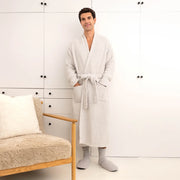 Kashwere Ojai Creme and Soapstone Ribbed Heathered Robe