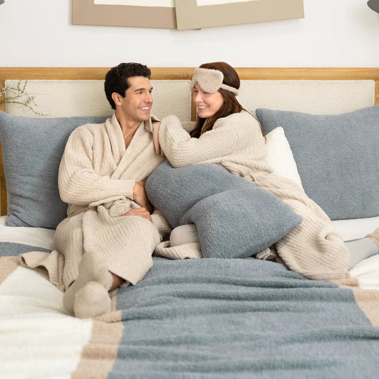 Kashwere Ojai Wheat and Linen Ribbed Heathered Robe