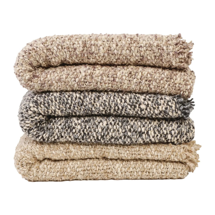 Pom Pom at Home Brentwood Ocean Boucle Throw Blanket ~ 50”  x 70”