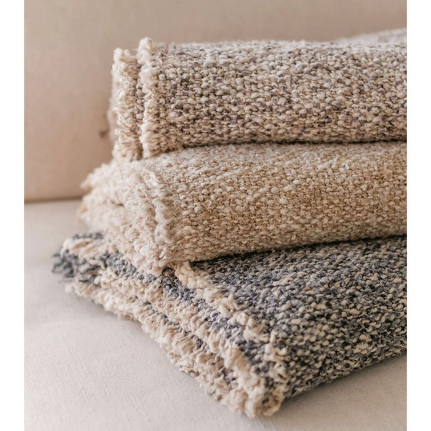 Pom Pom at Home Brentwood Pebble Boucle Throw Blanket ~ 50”  x 70”