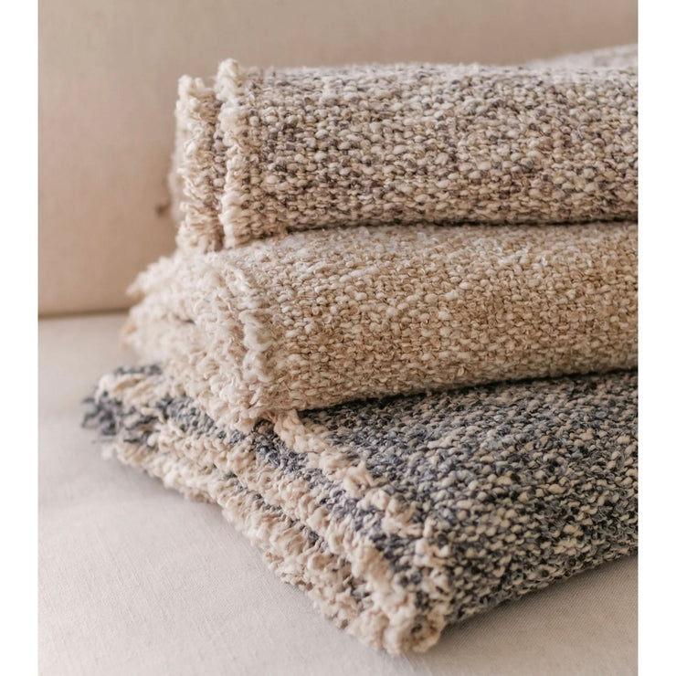 Pom Pom at Home Brentwood Ocean Boucle Throw Blanket ~ 50”  x 70”