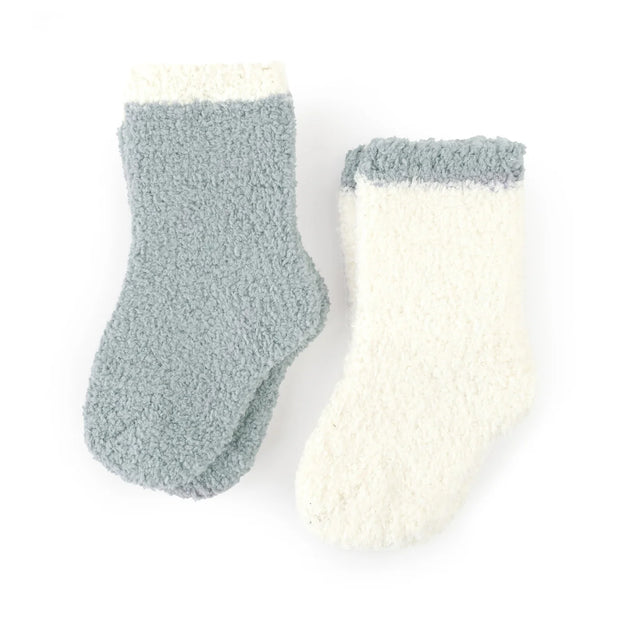 Kashwere Baby Ultra Plush Malibu and Creme Set of Two Baby Sock Sets