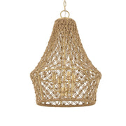 Uttermost Macrame Knotted Rope Brushed Gold 4 Light Pendant