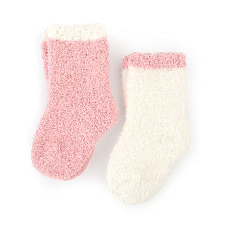 Kashwere Baby Ultra Plush Blossom and Creme Set of Two Baby Sock Sets