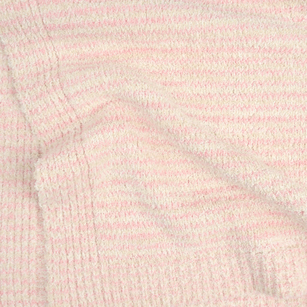 Kashwere Baby Ultra Plush Blossom, Crème and Wheat Striped Heathered Baby Blanket