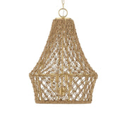 Uttermost Macrame Knotted Rope Brushed Gold 4 Light Pendant