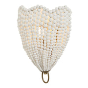 Uttermost Biddeford Matte White Wood Beads 1 Light Sconce