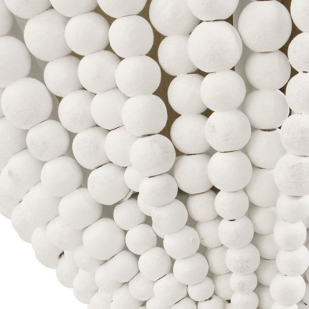 Uttermost Biddeford Matte White Wood Beads 1 Light Sconce