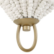 Uttermost Biddeford Matte White Wood Beads 1 Light Sconce