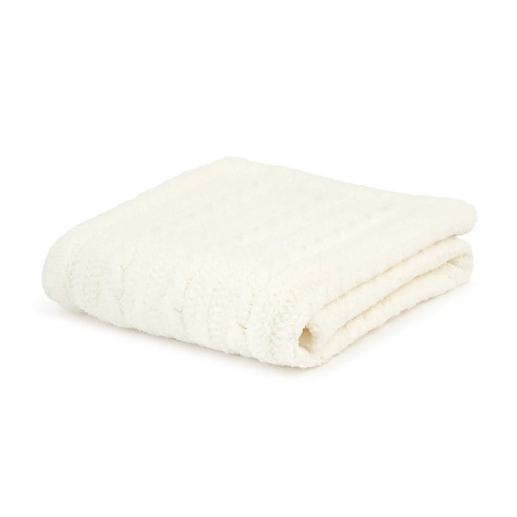 Kashwere Baby Ultra Plush Crème Cable Knit Baby Blanket