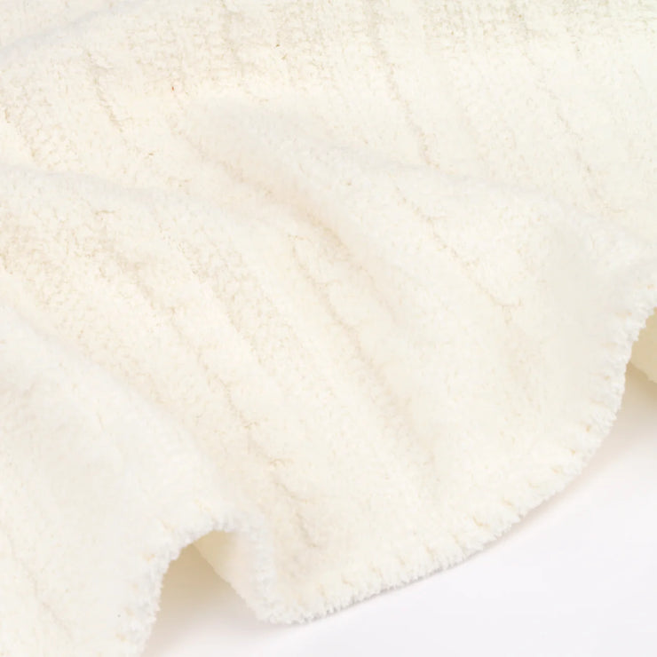 Kashwere Baby Ultra Plush Crème Cable Knit Baby Blanket