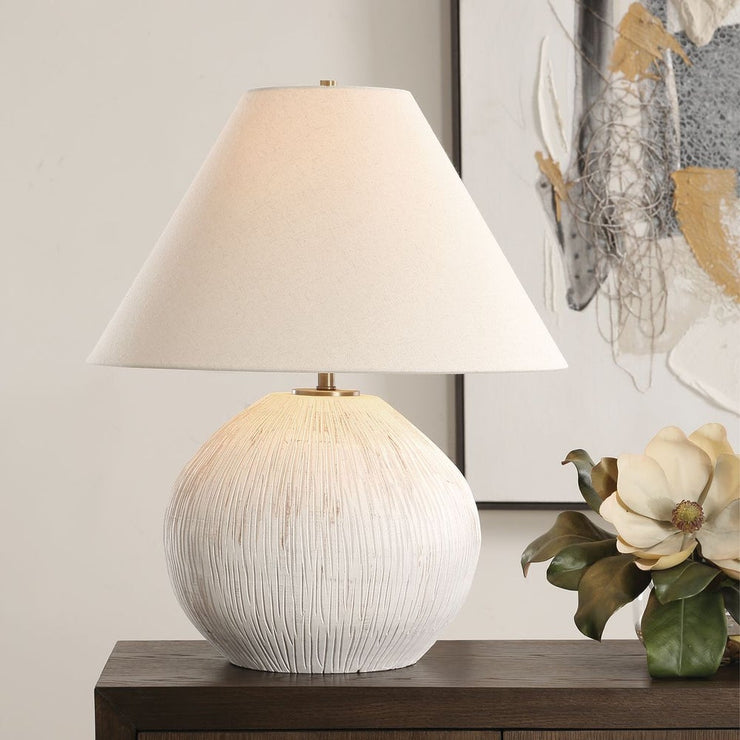 Uttermost Meryl Table Lamp With Off White Linen Fabric
