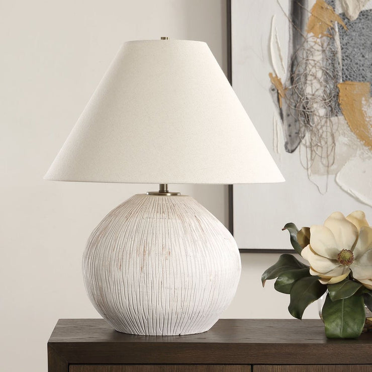 Uttermost Meryl Table Lamp With Off White Linen Fabric