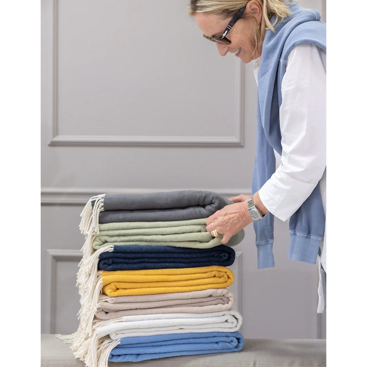 Pom Pom at Home Billie Cotton Throw Blanket with Tassels ~ Available in 7 Colors ~ 50” x 70”