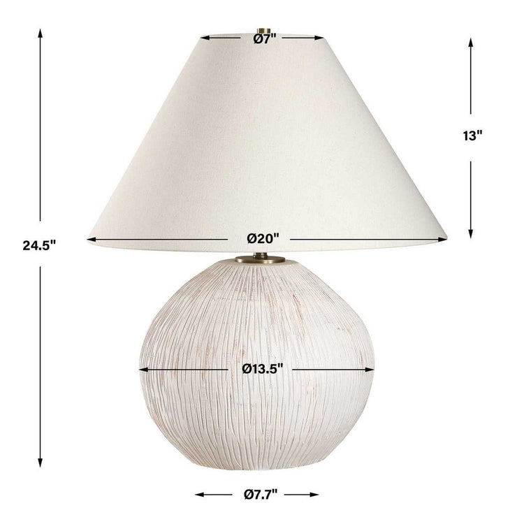 Uttermost Meryl Table Lamp With Off White Linen Fabric
