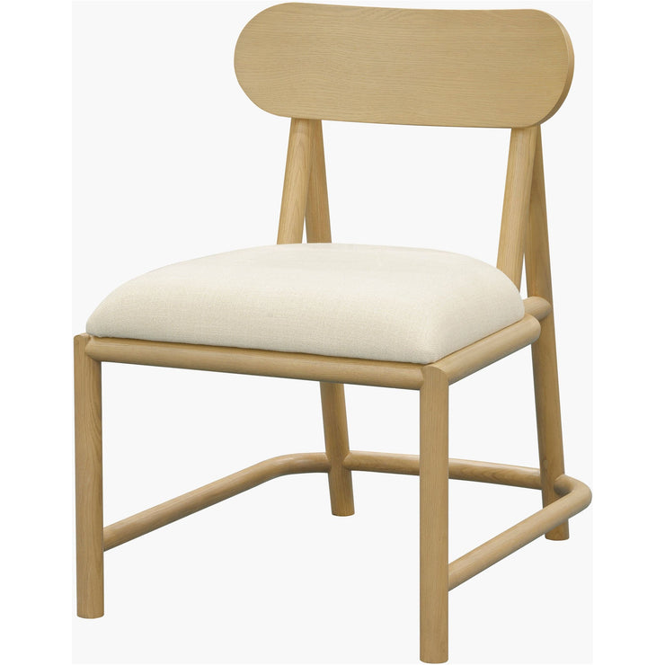 Surya Keating Modern Wheat Oak Set of 2 Wood Dining Chairs With Cushioned Seat