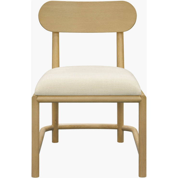 Surya Keating Modern Wheat Oak Set of 2 Wood Dining Chairs With Cushioned Seat