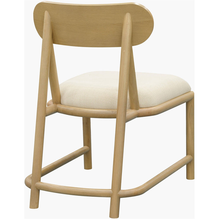 Surya Keating Modern Wheat Oak Set of 2 Wood Dining Chairs With Cushioned Seat
